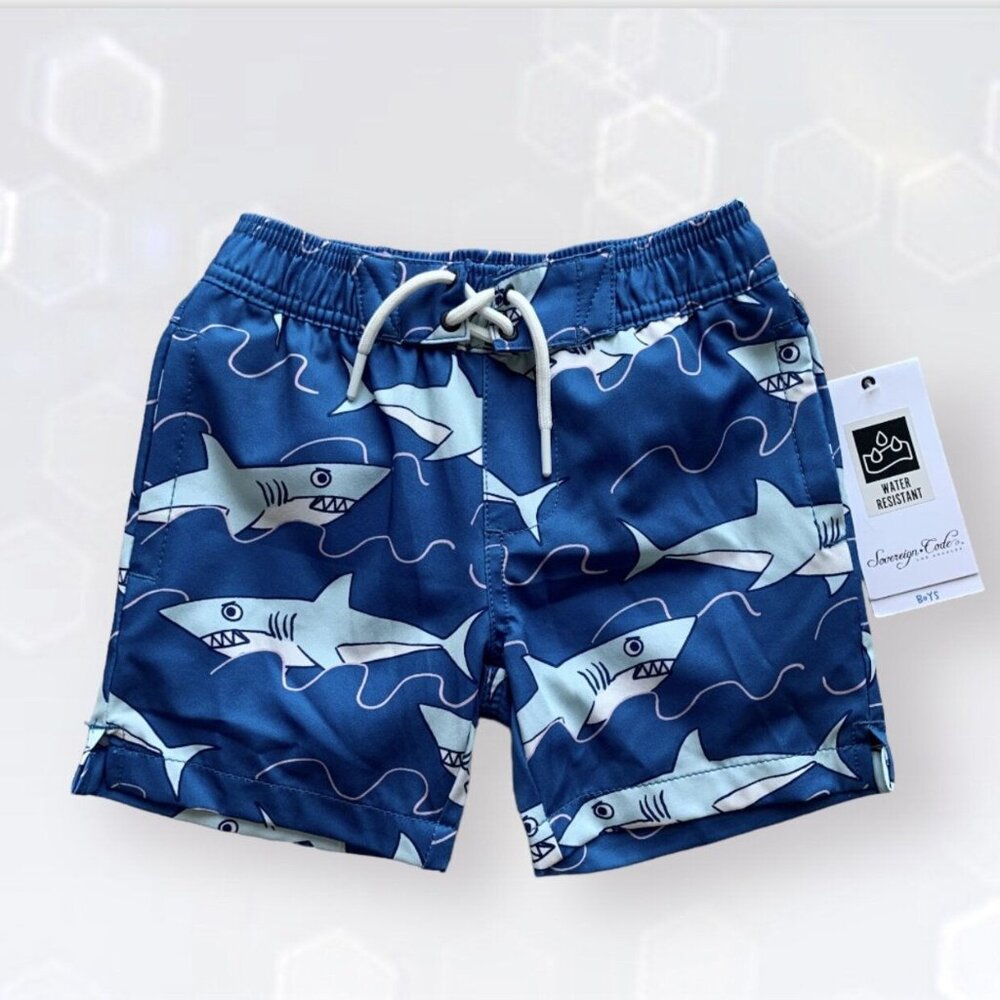 NWT Sovereign Code Shark Board Shorts Swim Trunks